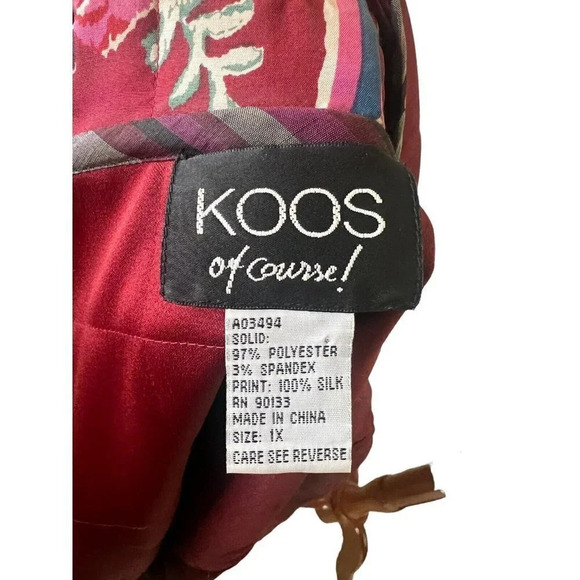 Wearable Art To Wear Reversible Silk Jacket 1X Paisley Floral Abstract Artsy - Picture 9 of 13